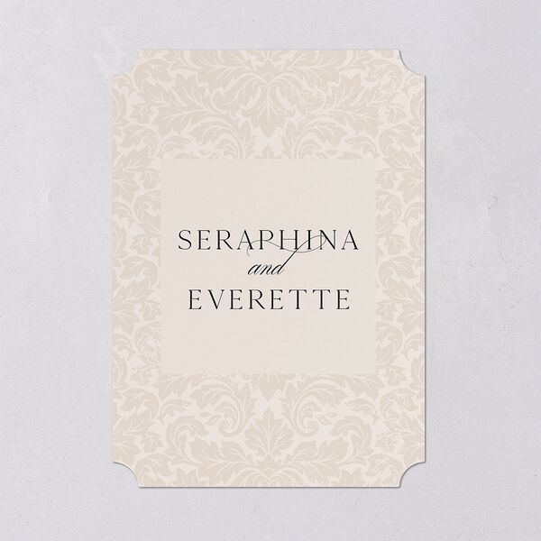 Elegant Damask Save The Date Cards Silver Champagne Signature smooth Blank No