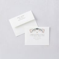 Nordic Folk Thank You Card Envelopes White Latte Both Recipient and Return Addresses Signature Standard