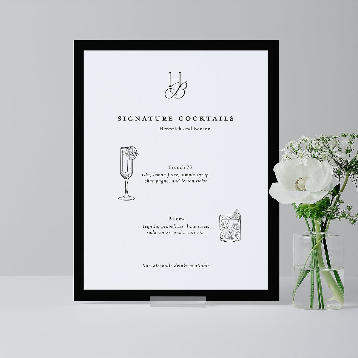 Refined Monogram Standard Bar Tabletop Sign Small Midnight Standard Indoor Foam Core S Tabletop Bar