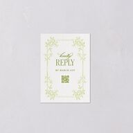 Vintage French Botanical QR Code RSVP Cards Meadow Signature Standard