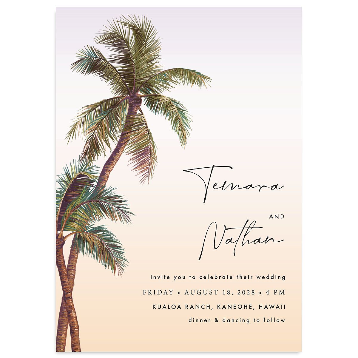 Breezy Palm Trees Wedding Invitations