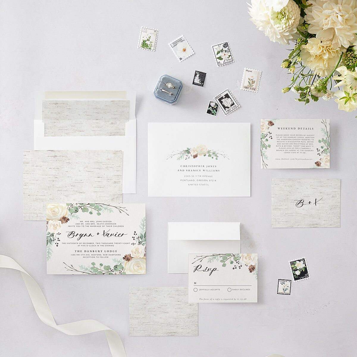 Rustic Botanical Wedding Invitations Thyme Signature Blank No