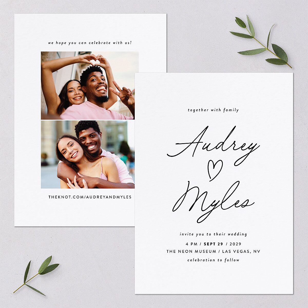 Elegant Heart Wedding Invitations Pure White Signature Blank No Standard