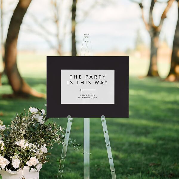 Blooming Botanical Standard Direction Sign Medium Midnight Standard Indoor Foam Core M Direction