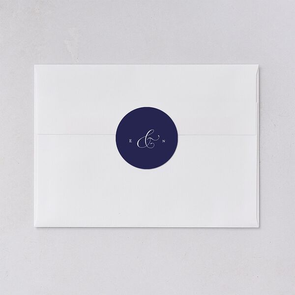 Classic Photo Wedding Stickers Navy Circle