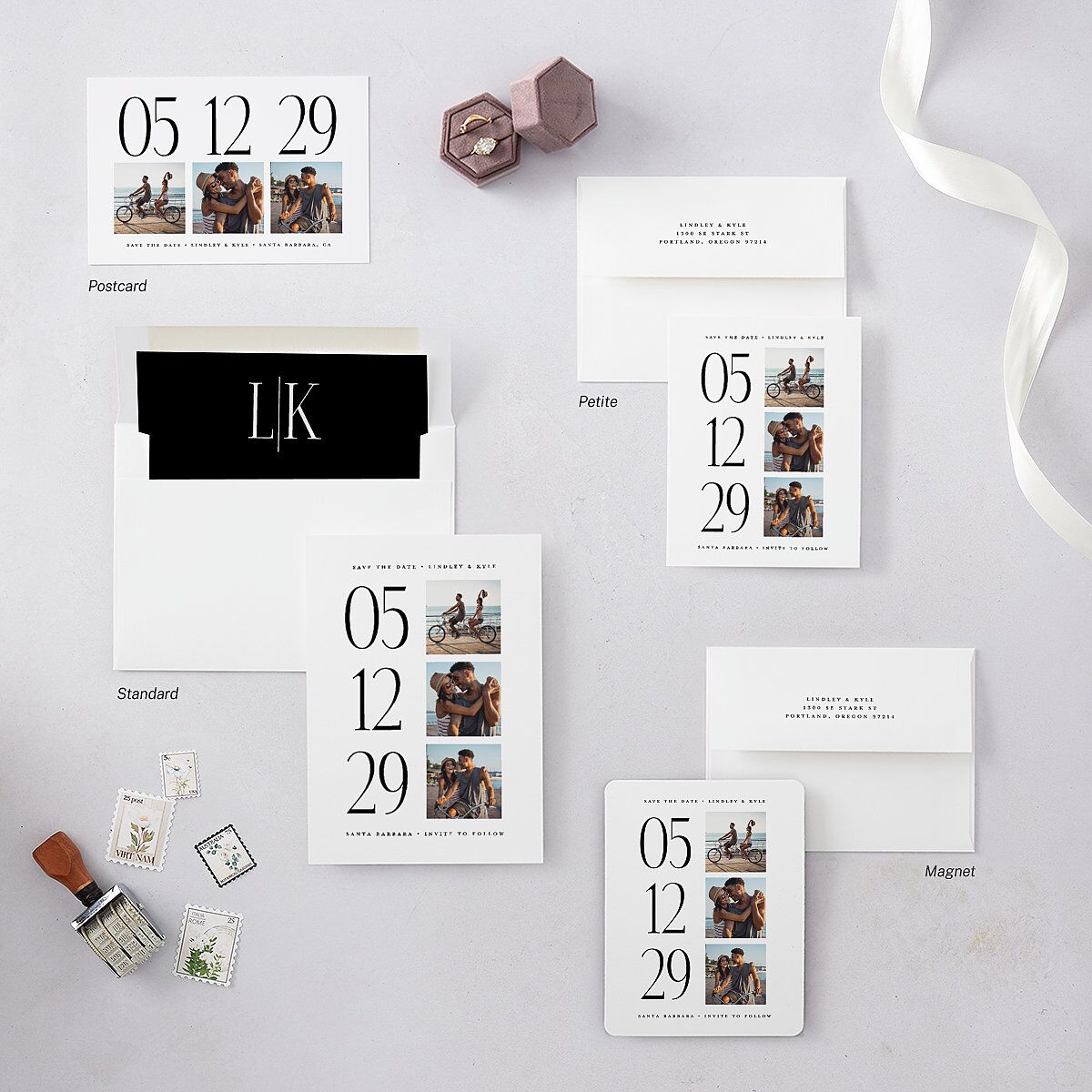 Display Date Save The Date Magnets Midnight Magnet Paper