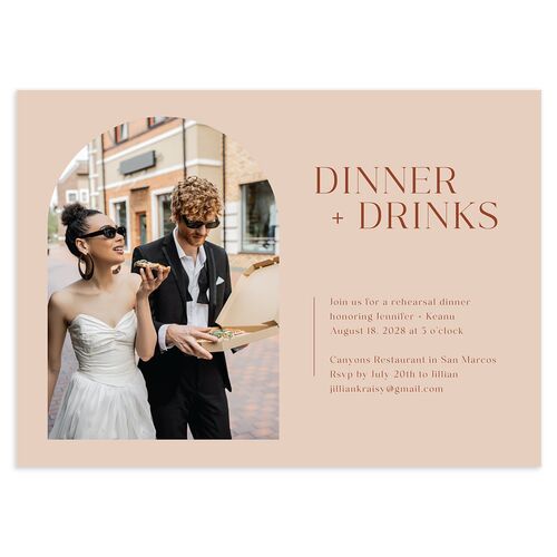Modern Arch Photo Rehearsal Dinner Invitations Saddle Signature Blank Standard