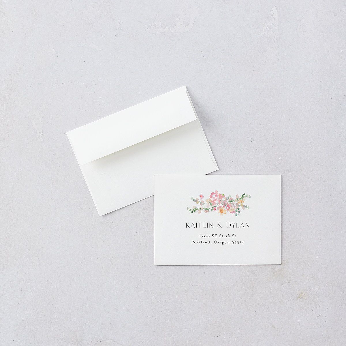 Pastel Flower Arch Foil Wedding Response Cards Gold Pink Cotton Signature Standard