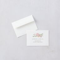 Pastel Flower Arch Foil Wedding Response Cards Gold Pink Cotton Signature Standard
