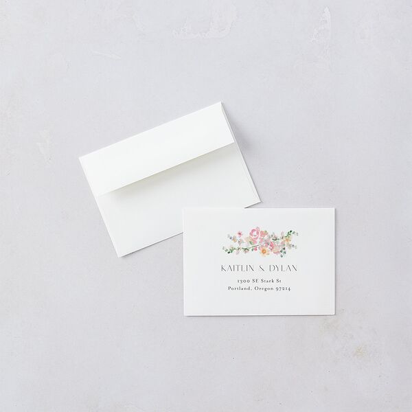 Pastel Flower Arch Foil Wedding Response Cards Gold Pink Cotton Signature Standard