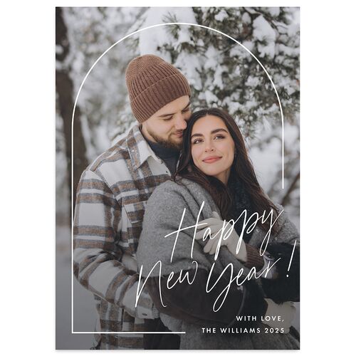 Script Arch Holiday Card Holiday Cards Navy Signature
