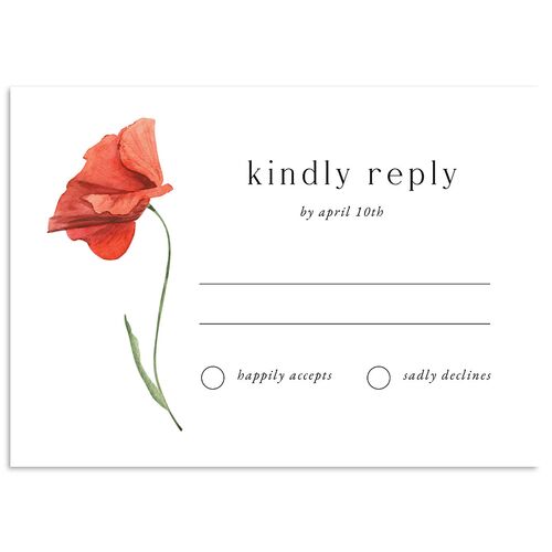 Wild Poppies Wedding Response Cards Charcoal Signature Standard
