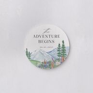 Mountain Wildflowers Coasters Dusty Blue Cardboard Circle