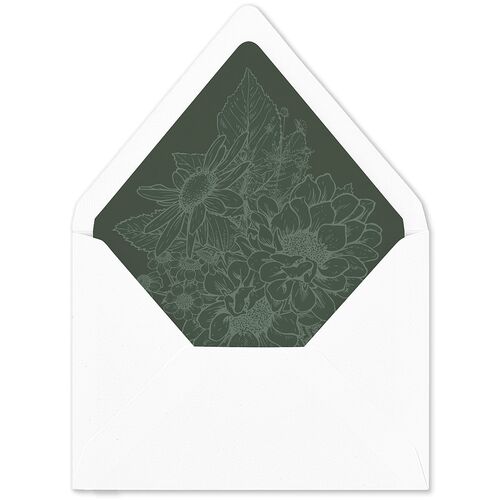 Rustic Botanical Frame Euro Envelope Liners Moss Luxe