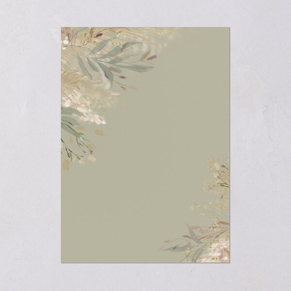 Ethereal Pampas Wedding Invitations Gold Thyme Signature Blank No Standard