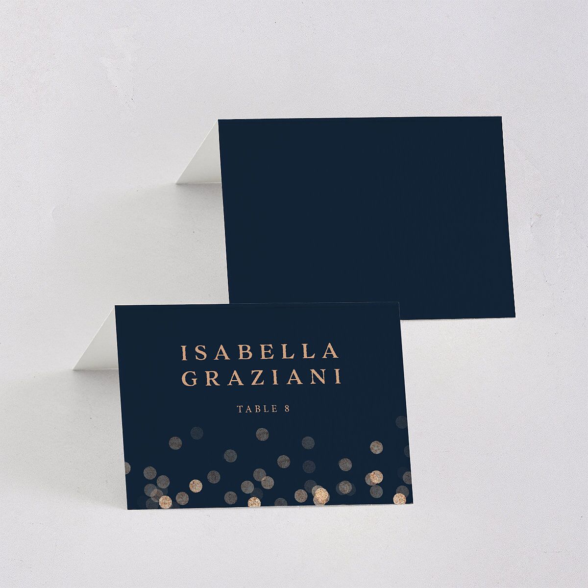 Elegant Glow Place Cards Navy Signature