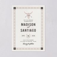 Hitched in Texas Wedding Invitations Charcoal Signature Blank No Standard