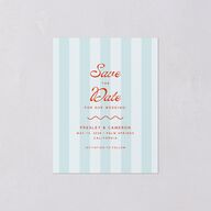 Cabana Stripes Save the Date Petite Cards Pastel Blue Signature smooth Blank Standard