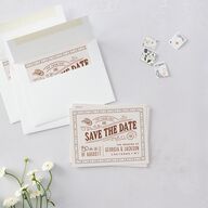 Western I Do BBQ Save the Date Petite Cards Saddle Signature smooth Blank Standard