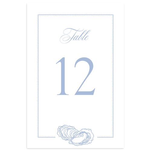 Coastal Oysters and Anchors Table Numbers Sea Blue Signature