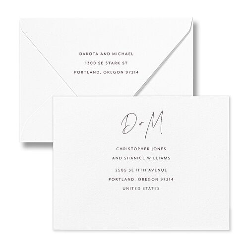 Signatures Save the Date Magnet Euro Envelopes White Burgundy Return Address Luxe Signature