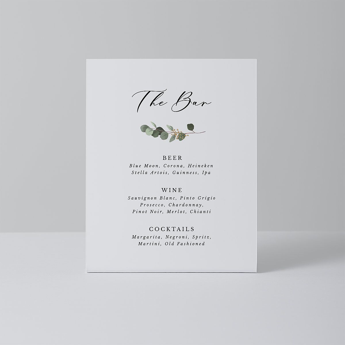 Eucalyptus Frame Bended Tabletop Sign X-small