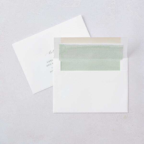 Dusted Calligraphy Wedding Invitations Sea Foam Signature Blank No Standard