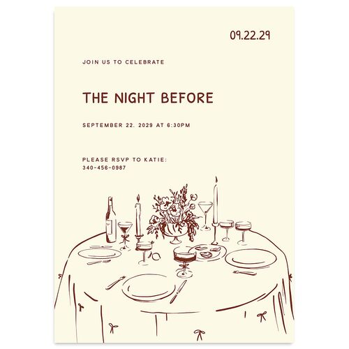 Hand Drawn Recipe Rehearsal Dinner Invitations Saddle Signature Blank Standard