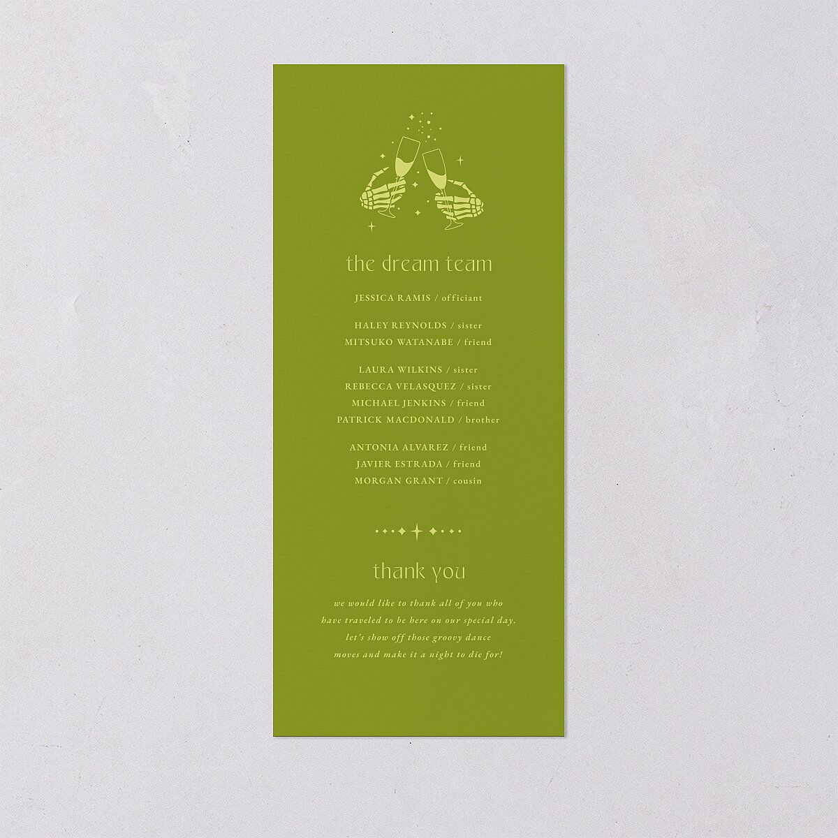 Til Death Do We Disco Wedding Programs Pear Signature