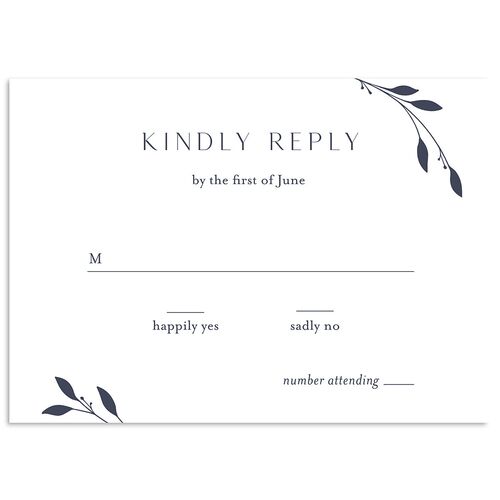 Gilded Sprigs Wedding Response Cards Moody Blue Signature Standard