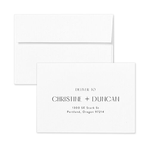 Shimmering Frame Wedding Response Card Standard Envelopes White Standard Licorice Return Address Signature