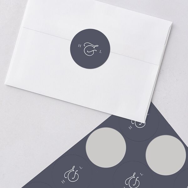 Gilded Photo Wedding Stickers Midnight Navy