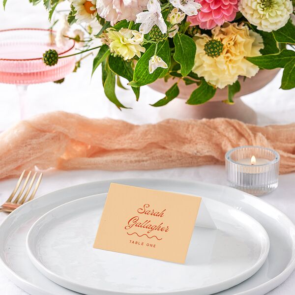 Cabana Stripes Place Cards Pastel Blue Signature