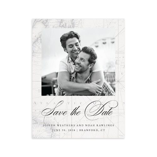 Formal Nautical Save the Date Petite Cards Midnight Signature smooth Blank No Standard