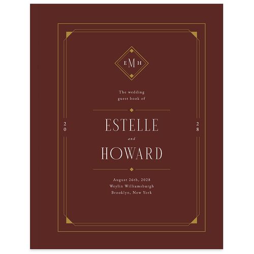Old Hollywood Glam Guest Books Merlot