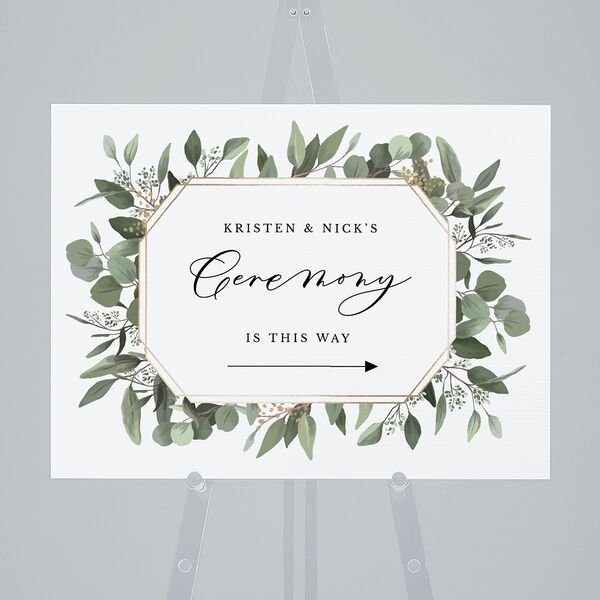Eucalyptus Frame Standard Direction Sign Medium Pure White Standard Indoor Foam Core M Direction