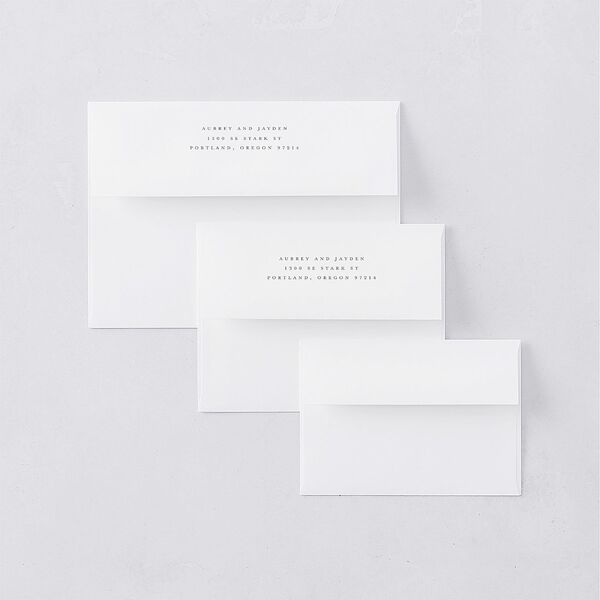 Minimal Wildflower Thank You Card Envelopes White Off-White Both Recipient and Return Addresses Signature Standard