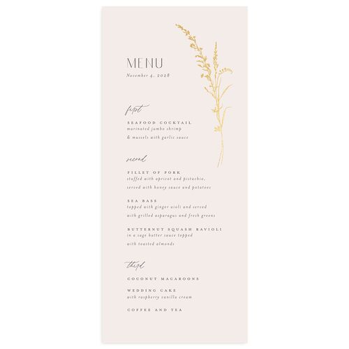 Minimal Wildflower Menus Gold Boysenberry Signature