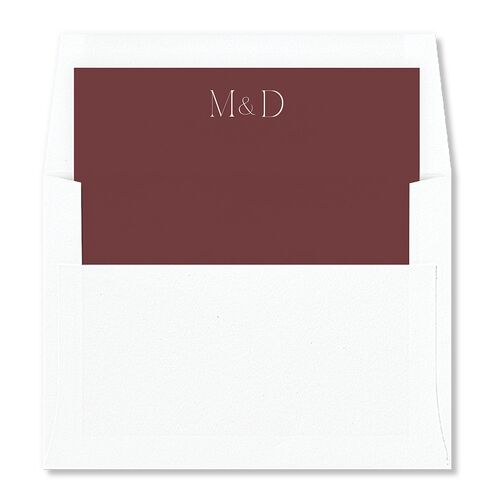 Ampersand Greenery Foil Envelope Liners Merlot Standard