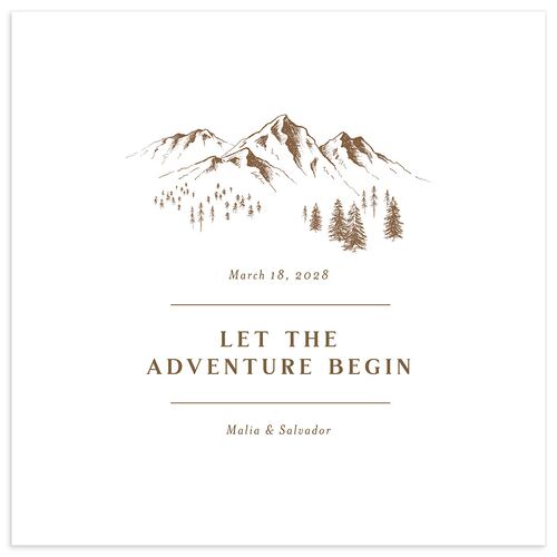 Etched Mountains Luncheon Napkins Sepia Napkin Uncoined