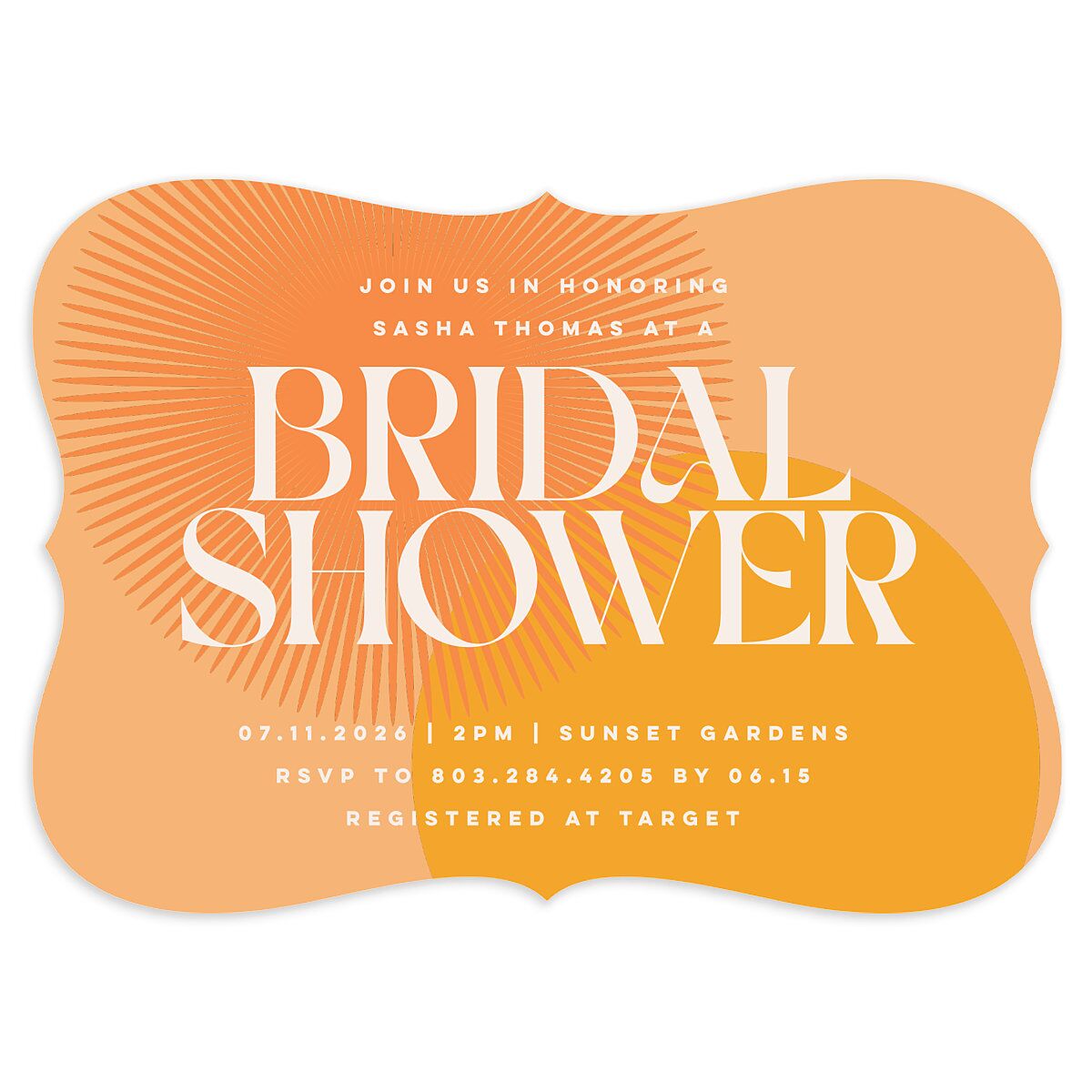 Retro Sunburst Bridal Shower Invitations