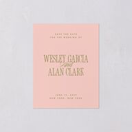 Hollywood Type Save the Date Petite Cards Shell Pink Signature smooth Blank No Standard