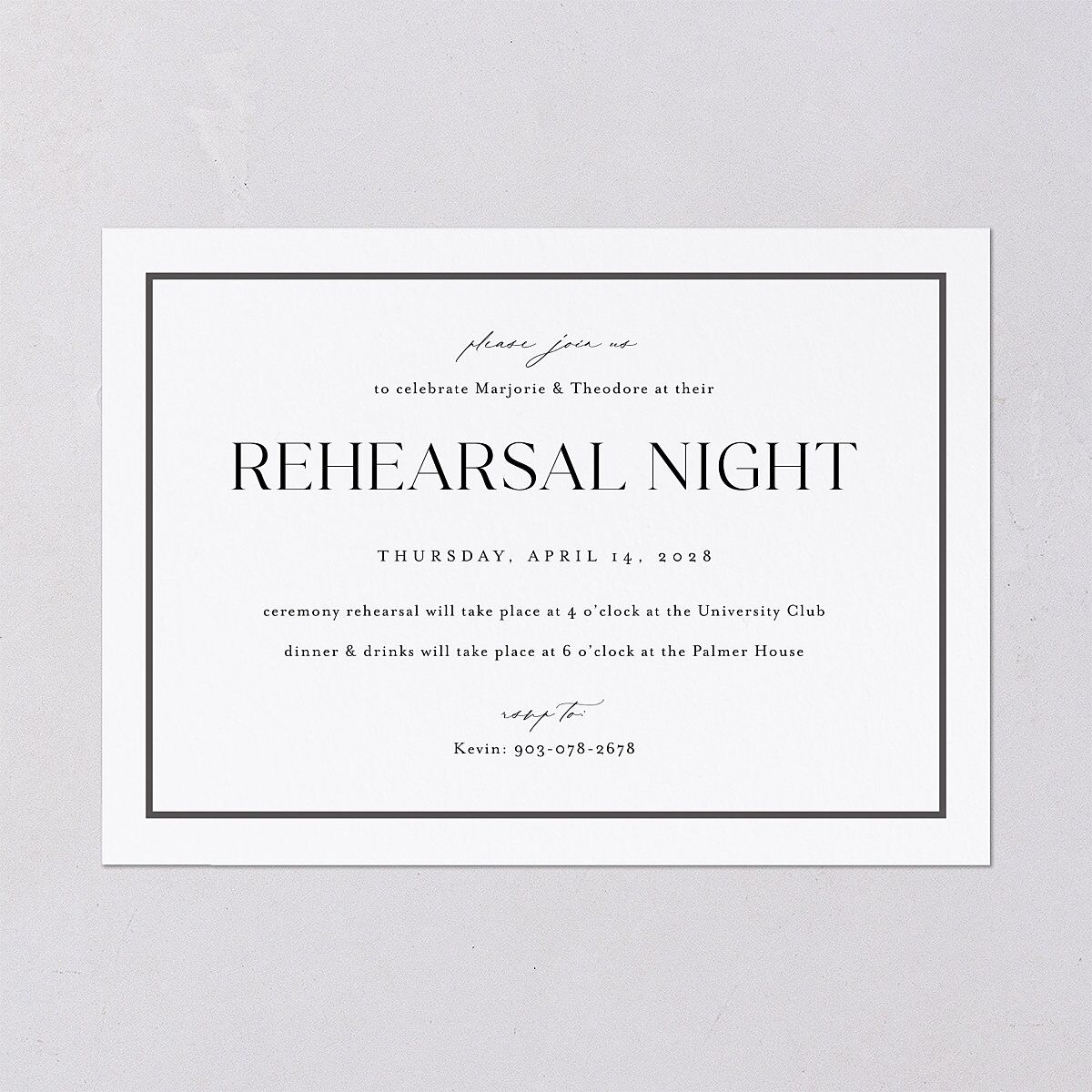 Joyful Union Rehearsal Dinner Invitations Pure White Signature Blank Standard