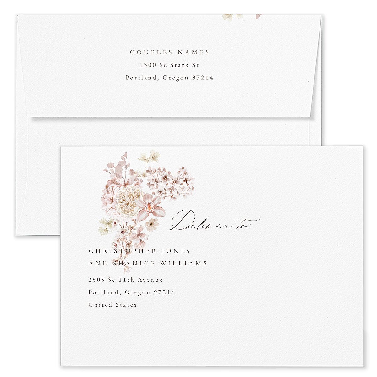 Luxury Floral Rehearsal Dinner Invitation Envelopes