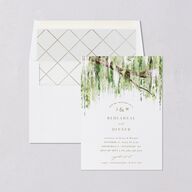 Southern Spanish Moss Rehearsal Dinner Invitations Pure White Signature Blank Standard