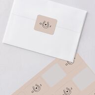 Western I Do BBQ Wedding Stickers Taupe Rounded