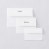 Elegant Oval Monogram Save the Date Petite Card Envelopes White Standard Sand Both Recipient and Return Addresses Signature
