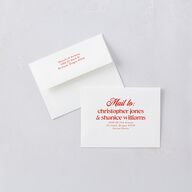 Modern Retro Type Save the Date Petite Cards Scarlet Signature smooth Blank No Standard