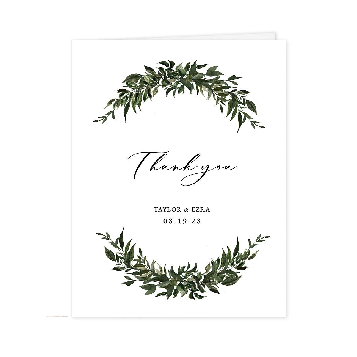 Rich Greenery Thank You Cards