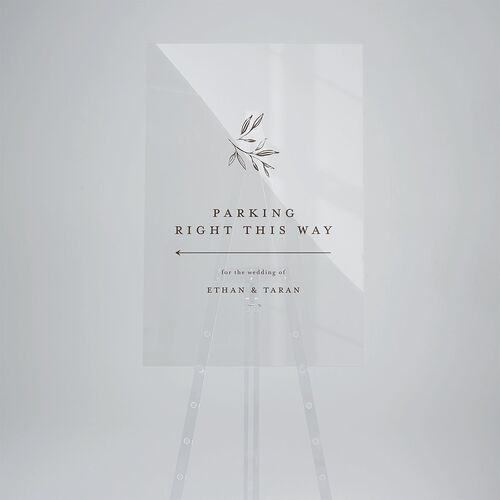 Minimal Leaves Acrylic Direction Sign Large Bisque Standard Acrylic L Direction